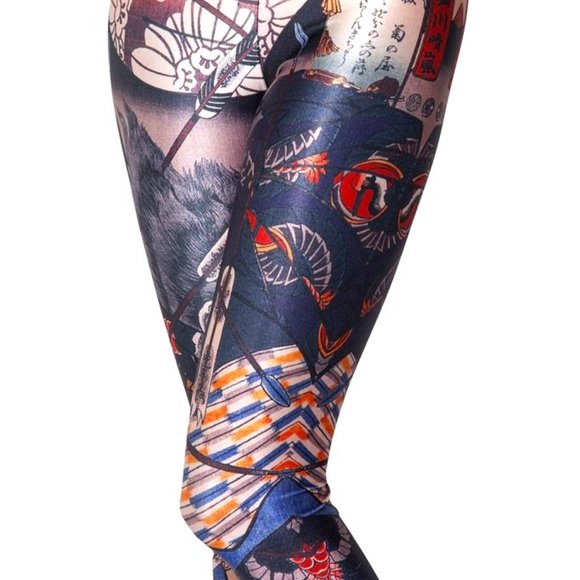 Blackmilk Pants - BlackMilk Japanese Fighter print Leggings S